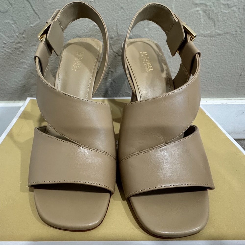 Michael Kors Camel Leather Sandals